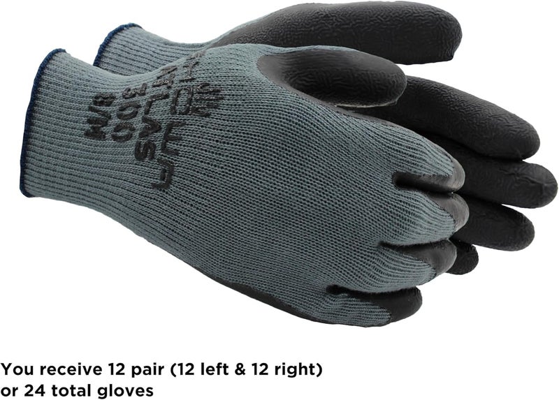 SHOWA 300BM-08 Atlas 300B Fit Palm Coating Natural Rubber Gloves - Black, Medium (Pack of 12 Pairs) - Image 3