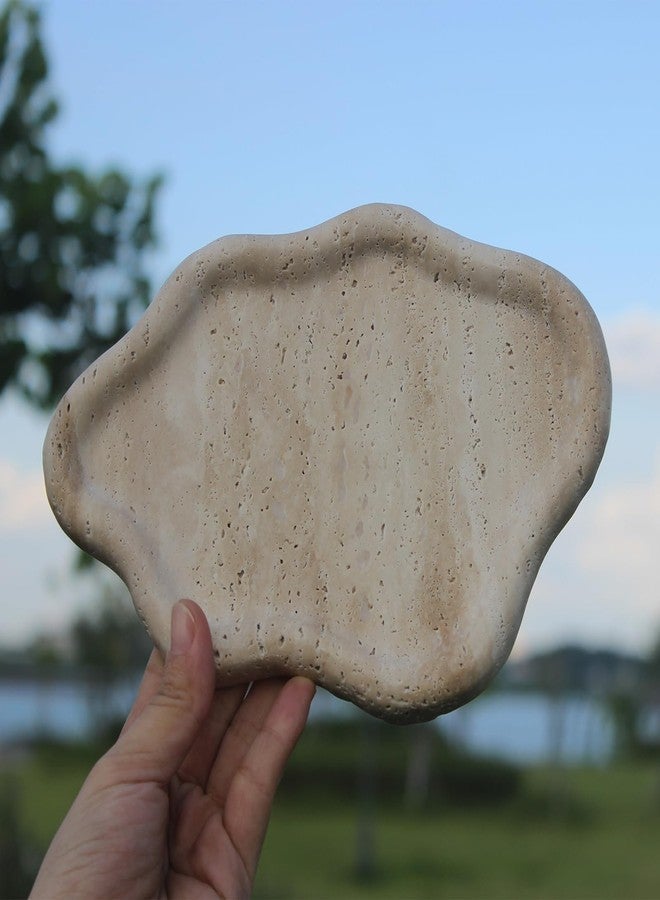 Natust Natural Travertine Tray Cloud Shape, Jewelry Dish Trinket Dish, Key Tray for Women Gift Home Décor - Image 3