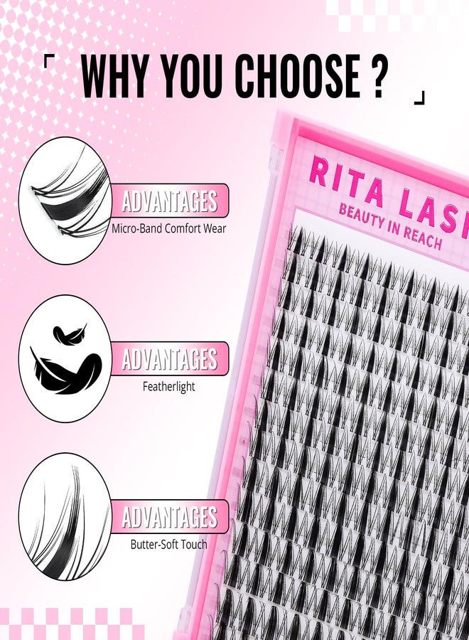 RITALASH Fairy Lash Clusters Kit D Curl Eyelash Clusters Kit Cluster Eyelash Extensions Lashes Clusters Kit Pestañas Postizas Naturales Lash Extension Kit+Lash Bond&Seal,Lash Glue Remover,Tweezers(Fairy Kit) - Image 2