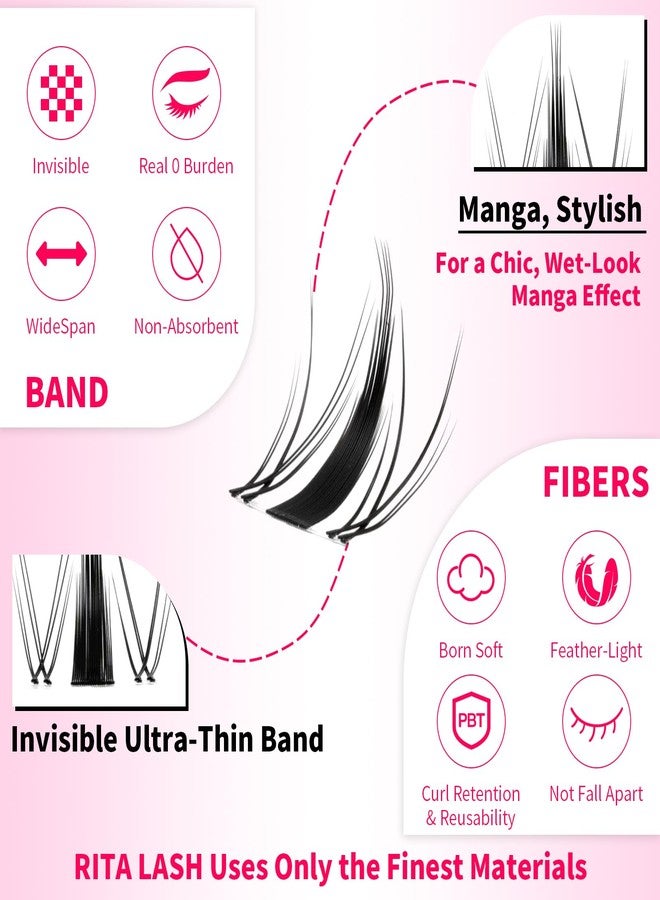 RITALASH Fairy Lash Clusters Kit D Curl Eyelash Clusters Kit Cluster Eyelash Extensions Lashes Clusters Kit Pestañas Postizas Naturales Lash Extension Kit+Lash Bond&Seal,Lash Glue Remover,Tweezers(Fairy Kit) - Image 3