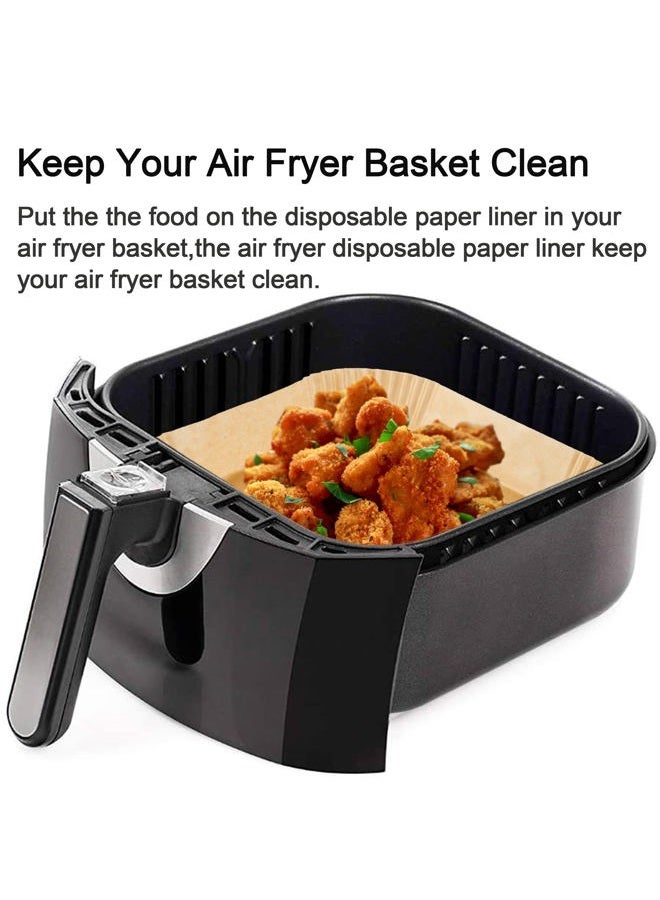 Croask 100 Pcs 7.9x7.9 Inch Square Air Fryer Disposable Paper Liner, Non-stick Parchment Liners for Philips, COSORI, Instant Vortex Air Fryers - Image 2