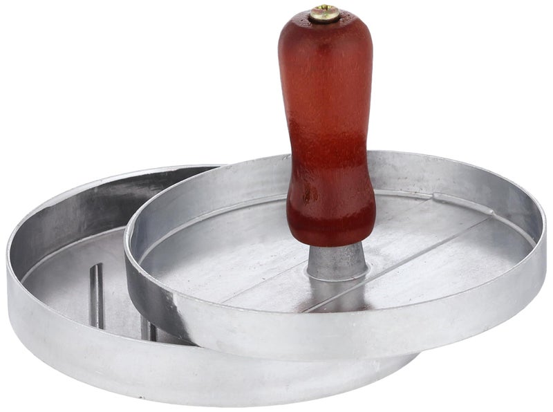 Delidge 1 Set Round Shape Hamburger Press Aluminum Alloy 11 cm Hamburger Meat Beef Grill Burger Press Patty Maker Mold - Image 1