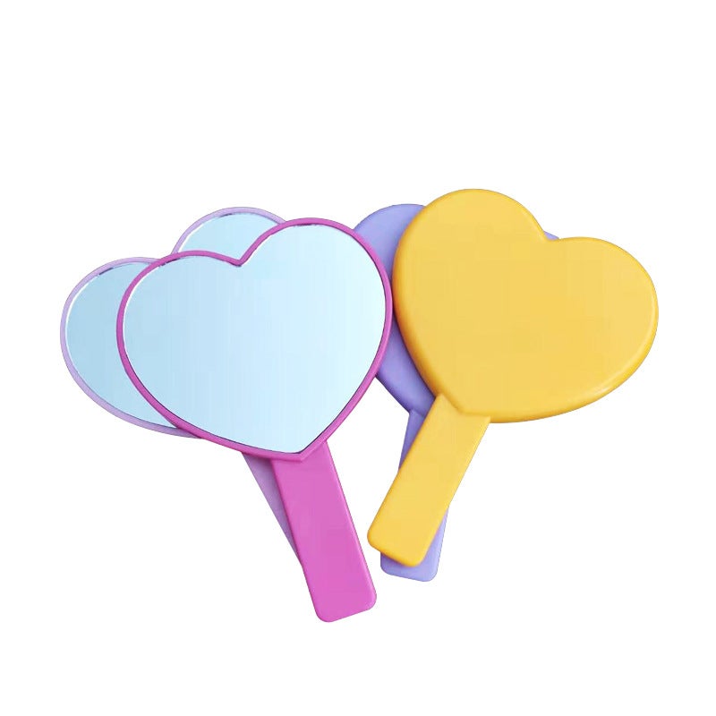Portable Handheld Mirror For Girls, Makeup Mirror, Heart Handle Mirror, Cute Handheld Mirror, Makeup Mirror, Single Side - Image 5