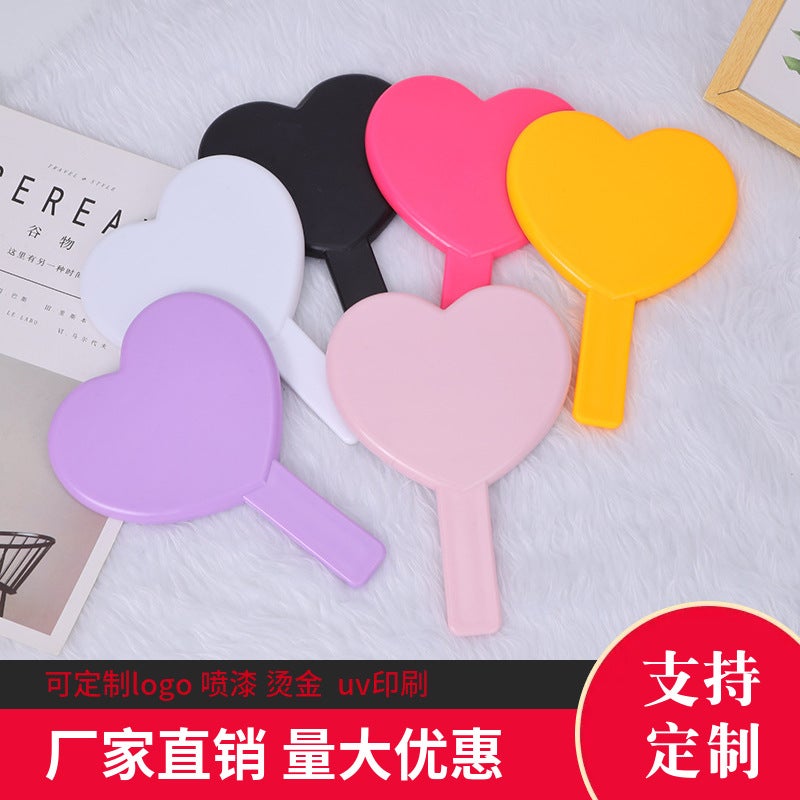 Portable Handheld Mirror For Girls, Makeup Mirror, Heart Handle Mirror, Cute Handheld Mirror, Makeup Mirror, Single Side - Image 3