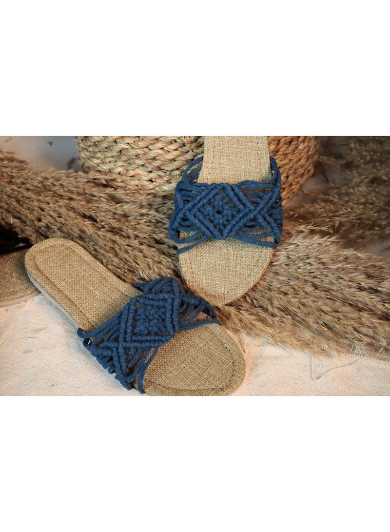 انتيكيانو سليبر مكرمي – تصميم بوهيمي يدوي من القطن – المقاسات 39 - Image 2