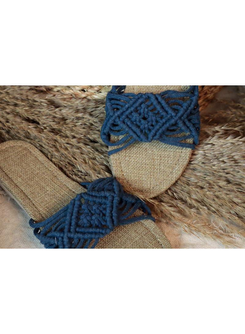 انتيكيانو سليبر مكرمي – تصميم بوهيمي يدوي من القطن – المقاسات 39 - Image 4