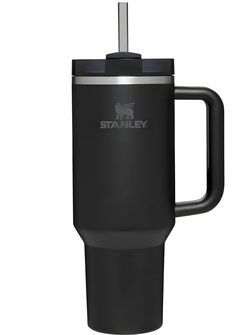 Stanley Quencher H2.0 FlowState™ 40oz Stainless Steel Vacuum Insulated Tumbler with Lid and Straw – Black - Image 2