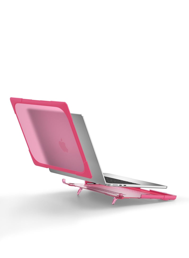 GULFLINK Hard Shell Case Cover with Kickstand Shockproof Function for MacBook Air 2022 (A2681) 13.6inch Rose red - Image 3