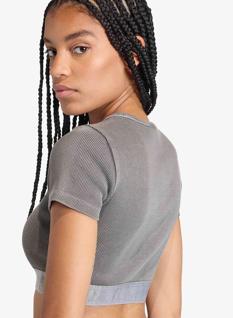 adidas Originals  Essentials Ribbed Washed T-Shirt for Women | Best Price UAE