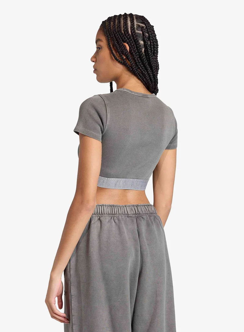 adidas Originals  Essentials Ribbed Washed T-Shirt for Women | Best Price UAE