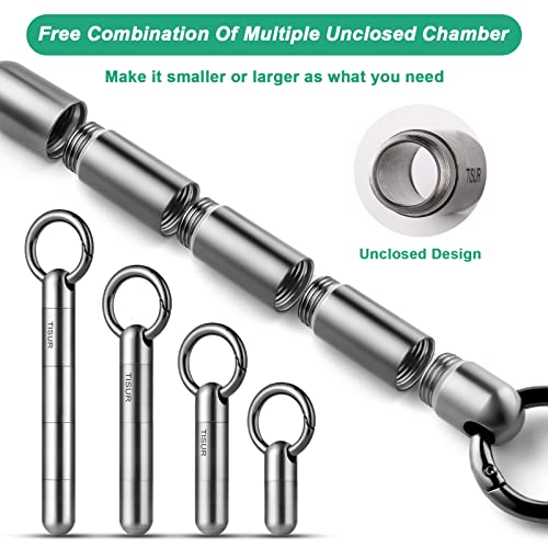 TISUR Large Keychain Pill Holder, Titanium Pill Case Waterproof Pill Fob for Travel Purse Pocket,Pill Organize - Image 2