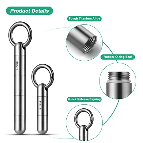 TISUR Large Keychain Pill Holder, Titanium Pill Case Waterproof Pill Fob for Travel Purse Pocket,Pill Organize - Image 4