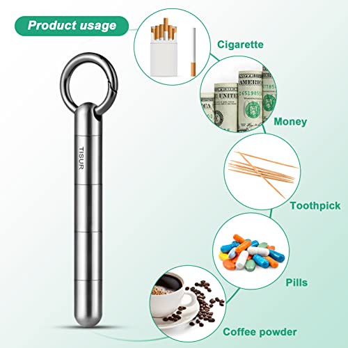 TISUR Large Keychain Pill Holder, Titanium Pill Case Waterproof Pill Fob for Travel Purse Pocket,Pill Organize - Image 5
