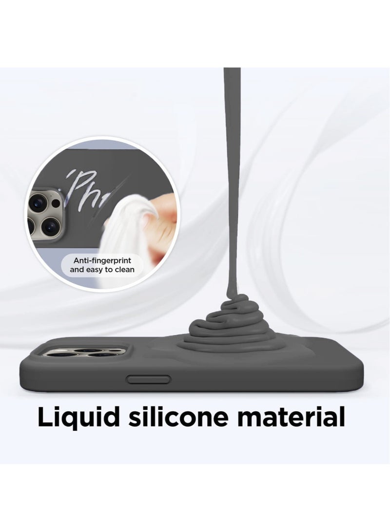 Techie غطاء خلفي من السيليكون الناعم الناعم MagSafe من Techie، بطانة داخلية من الألياف الدقيقة لهاتف Apple iPhone 15 Pro Max - أسود - Image 3