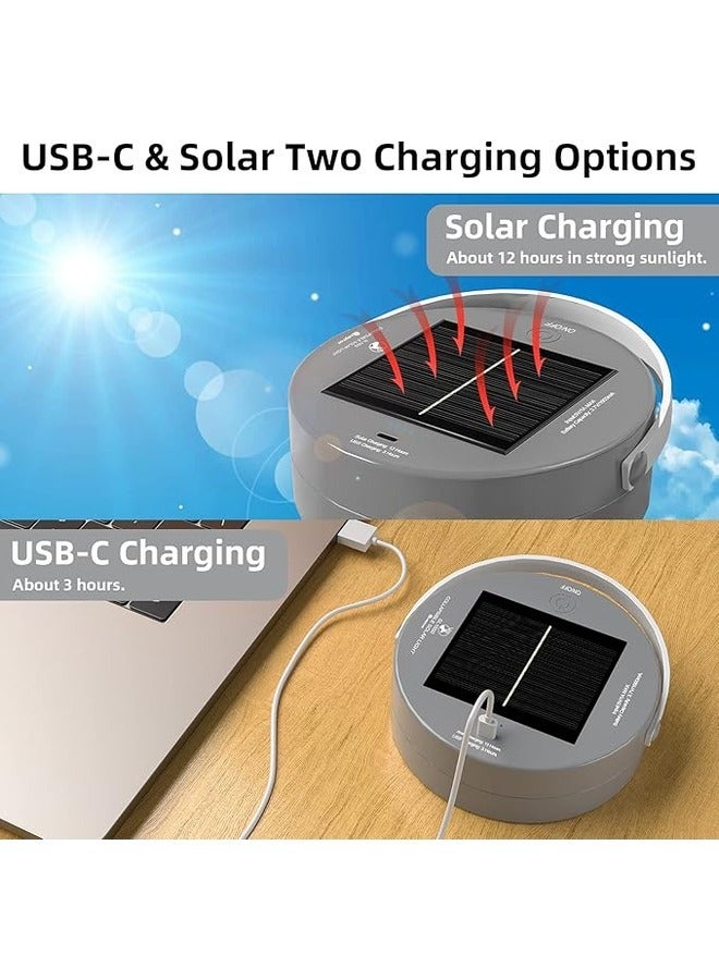 Outdoor Solar Night Light Rechargeable LED Camping Tent Lamp White  - Image 2
