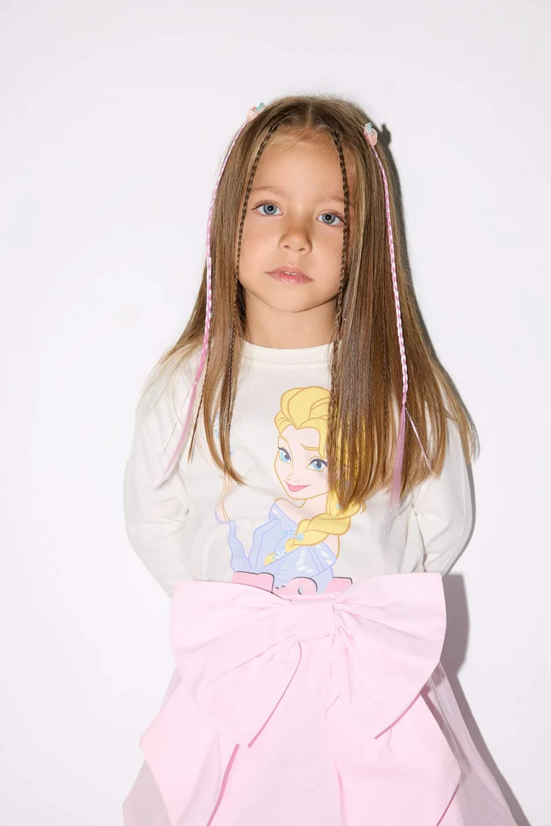 ديفاكتو Baby Girl Frozen Crew Neck Long Sleeve T-Shirt