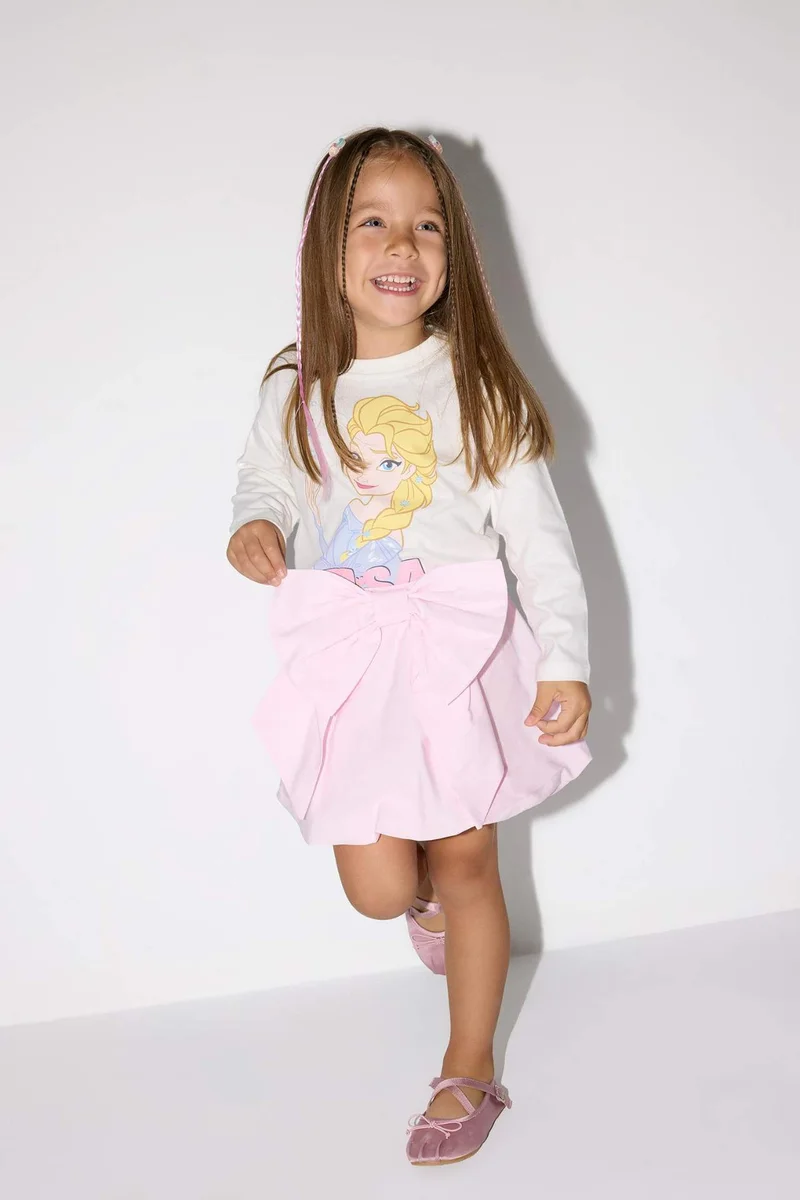 ديفاكتو Baby Girl Frozen Crew Neck Long Sleeve T-Shirt