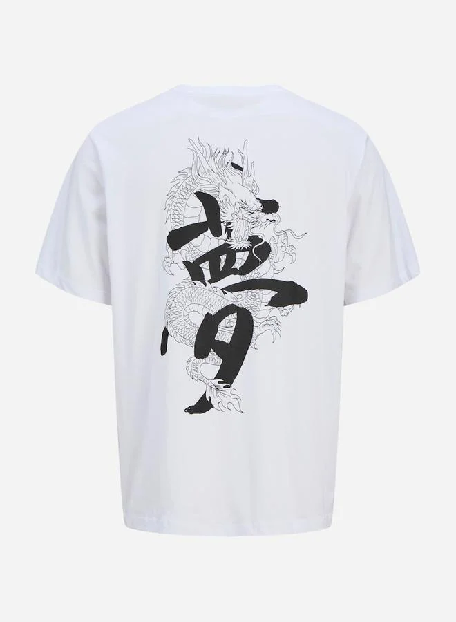 JACK & JONES Jack & Jones JJMiko Dragon Print Crew Neck T-Shirt