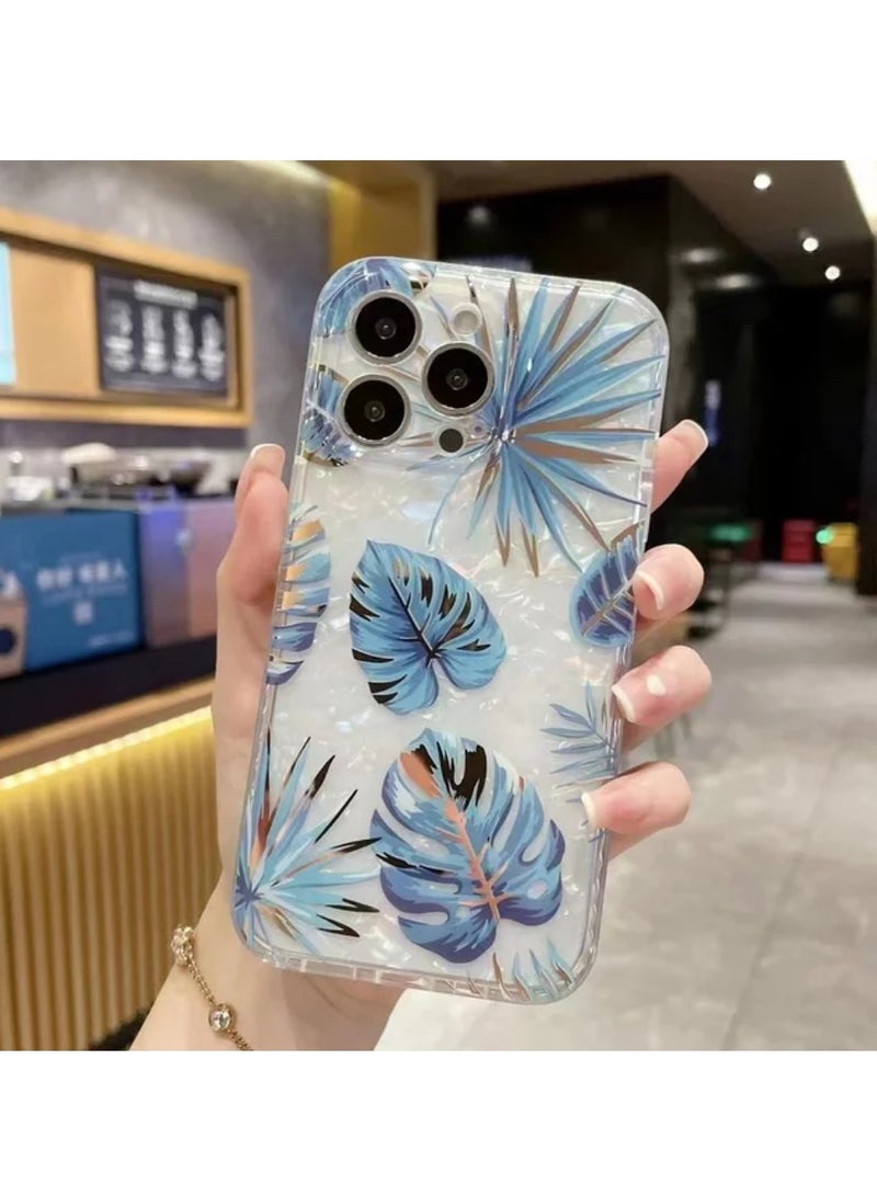 حافظة هاتف مع حزام معصم على شكل زهرة حافظة هاتف شفافة مطلية بالكهرباء متوافقة مع هاتف iPhone 14 pro Max - Image 2