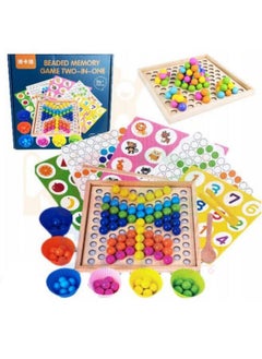 Generic 2 in 1 Wooden Board Clip Beads Matching Game Puzzles - Shape Color Sort Toys for Children & Kids  - Image 2