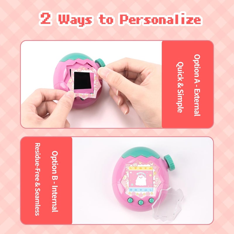 BUBBLELOGUS Apple Case for Tamagotchi Paradise, 4-iaradisen-1 Shockproof Silicone Protective Cover Kit with Faceplate, Flower Dial Cap & Charm, Kawaii Accessories for Girls & Adults (RED) - Image 4