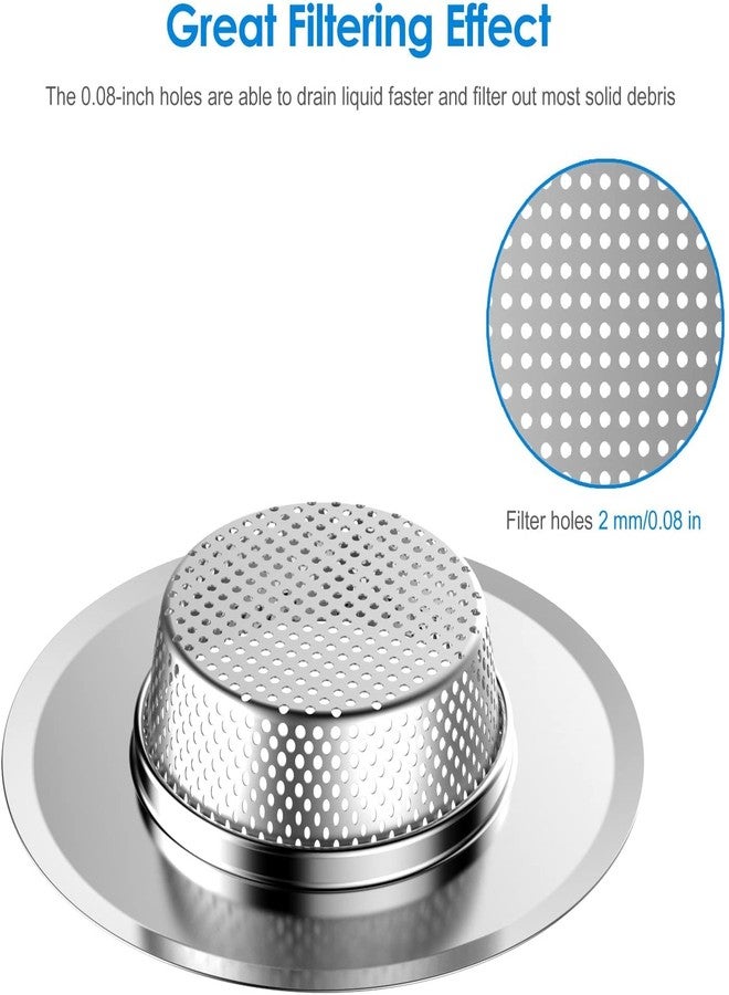MobFest® Durable, Rustproof Stainless Steel Sink Strainer with 2mm Small Holes, Kitchen Drain Basin Basket Filter Stopper Anti Clogging Jali, 11.5 cm (2) - Image 4