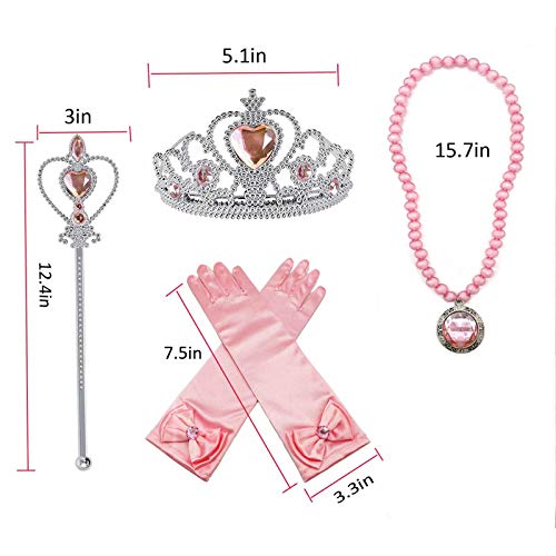 Orgrimmar Princess Dress Up Accessories Gloves Tiara Crown Wand Necklaces Presents for Kids Girls - Image 2
