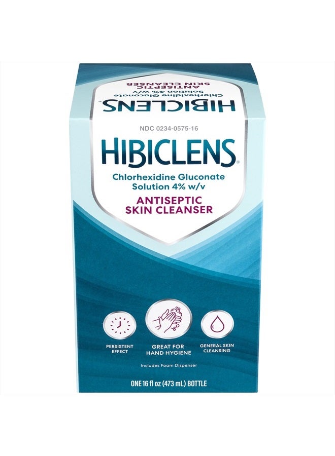hibiclens - صابون مضاد للميكروبات ومطهر ومنظف للبشرة - مضخة رغوية متضمنة - 16 أونصة - للمنزل والمستشفى - 4% من الكلورهيكسيدين - Image 3
