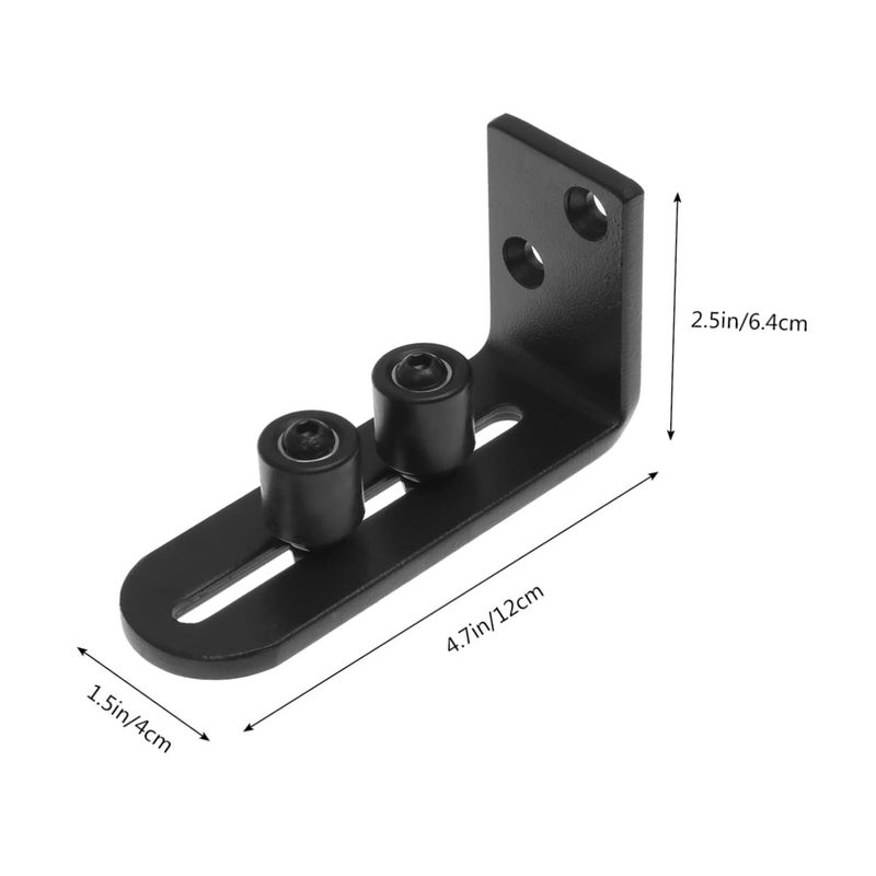 Barn Door Floor Guide With Smooth Double Wheel Bearing For Sliding Barn Doors Home And Garage Black - Image 3