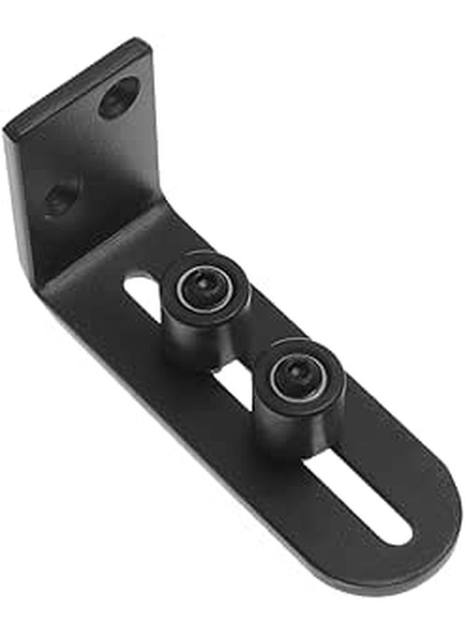 Barn Door Floor Guide With Smooth Double Wheel Bearing For Sliding Barn Doors Home And Garage Black - Image 1