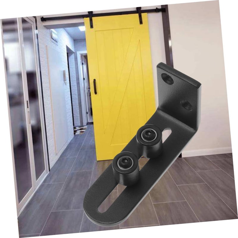 Barn Door Floor Guide With Smooth Double Wheel Bearing For Sliding Barn Doors Home And Garage Black - Image 4