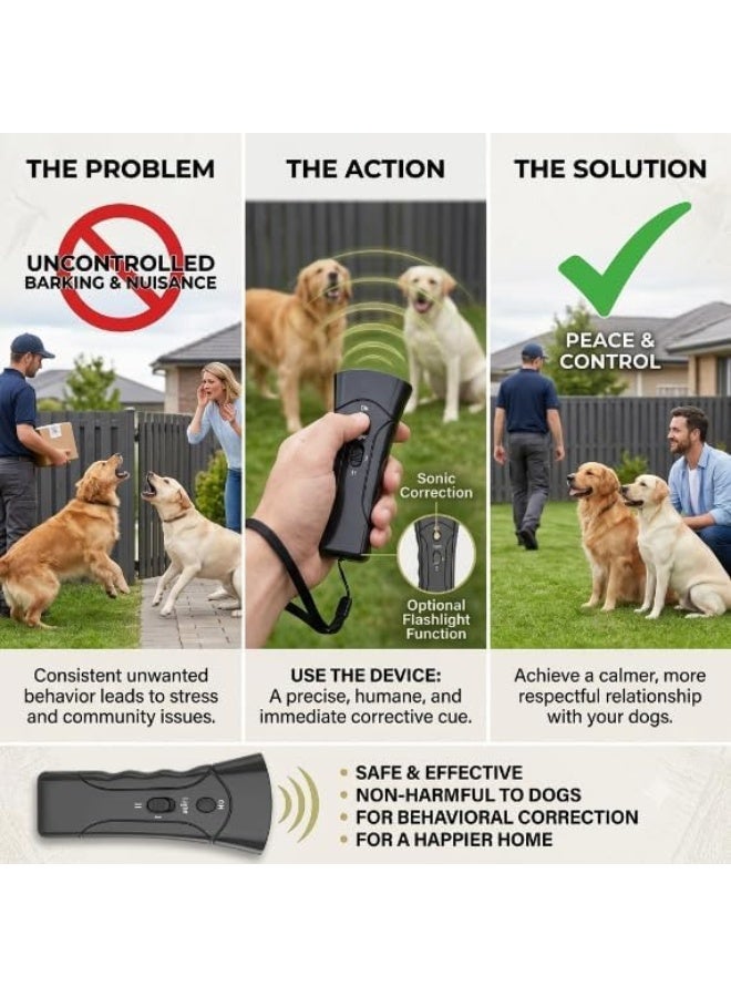 Portable ultrasonic dog bark suppressor, helps attract animal attention and reduce excessive barking during training, suitable for home, garden, walking and travel. - Image 3