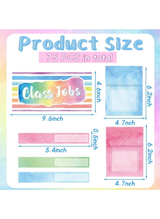 Zonon Class Jobs Bulletin Board Colorful Class Jobs Pocket Chart Set Teacher'S Helper Chalkboard Decor Classroom Bulletin Board Decoration For Back To School (Watercolor Style) - Image 2