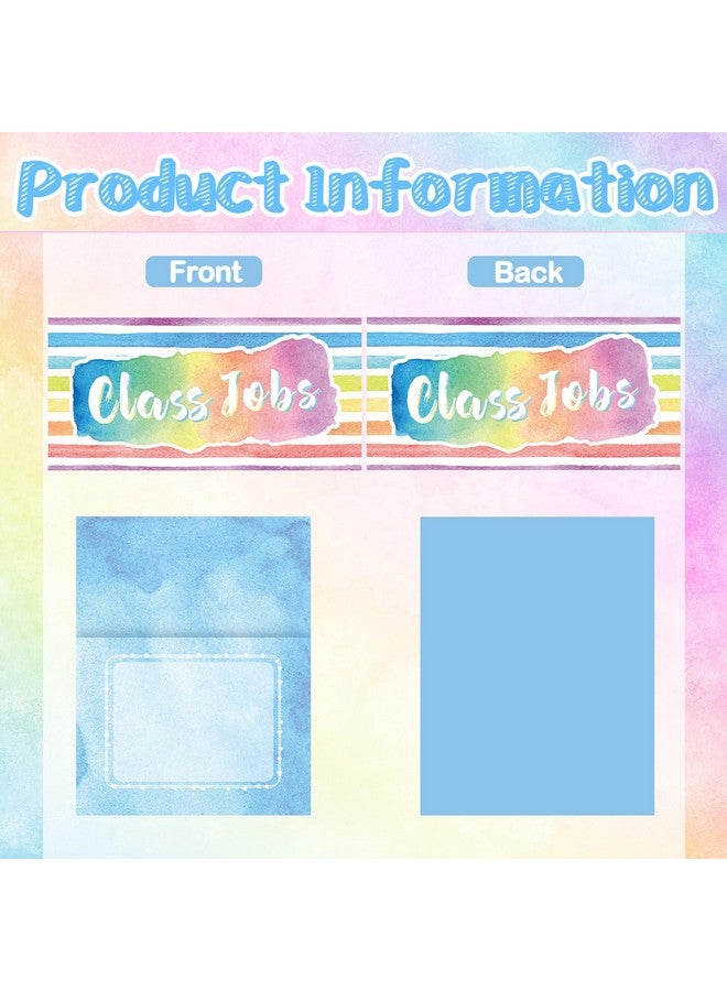 Zonon Class Jobs Bulletin Board Colorful Class Jobs Pocket Chart Set Teacher'S Helper Chalkboard Decor Classroom Bulletin Board Decoration For Back To School (Watercolor Style) - Image 3