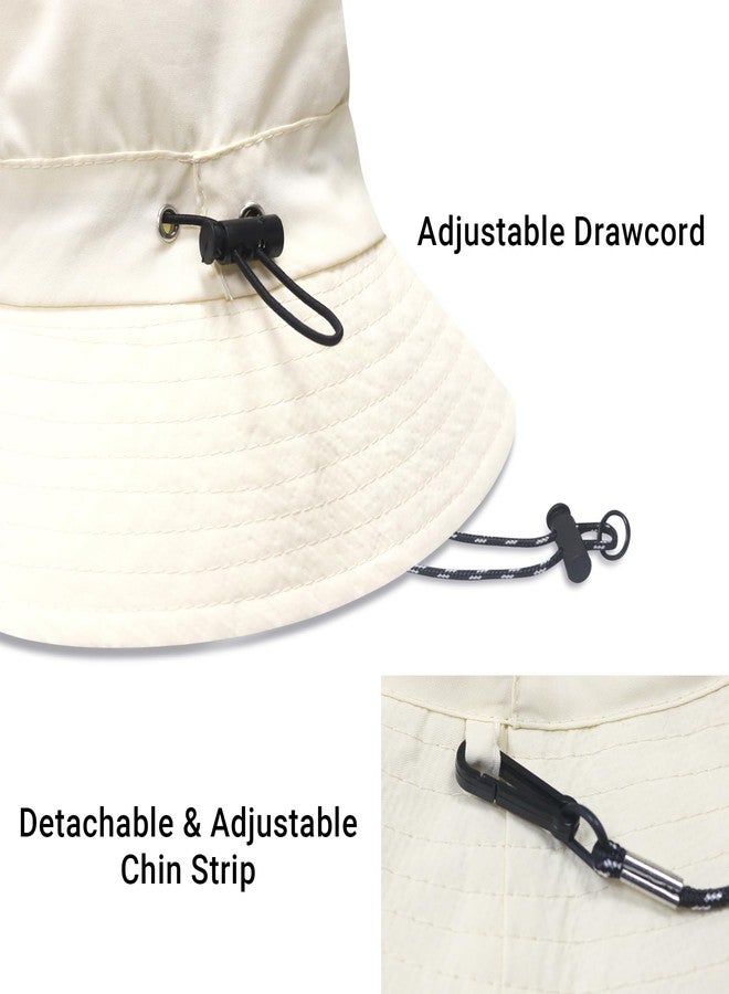 PFFY Waterproof Bucket Hat Rain Quick Dry Hats for Men Women Packable Sun Hat for Fishing Hiking Outdoors Solid Beige - Image 5