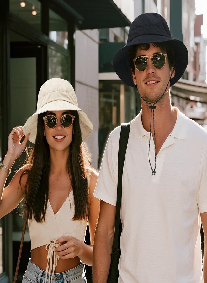 PFFY Waterproof Bucket Hat Rain Quick Dry Hats for Men Women Packable Sun Hat for Fishing Hiking Outdoors Solid Beige - Image 4