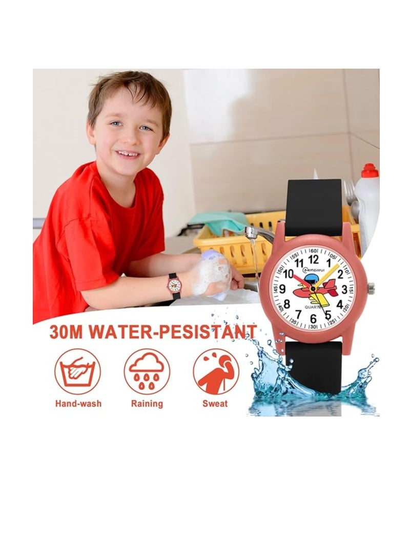 SYOSI Kids Analog Watch Boys Girls, Age 3-12 Kids Wrist Watch with Soft Strap 30M Waterproof Learning Time Easy to Read Watches, Learning Time and Easy to Read, Minimalist Color Matching Wrist Watch  - Image 4