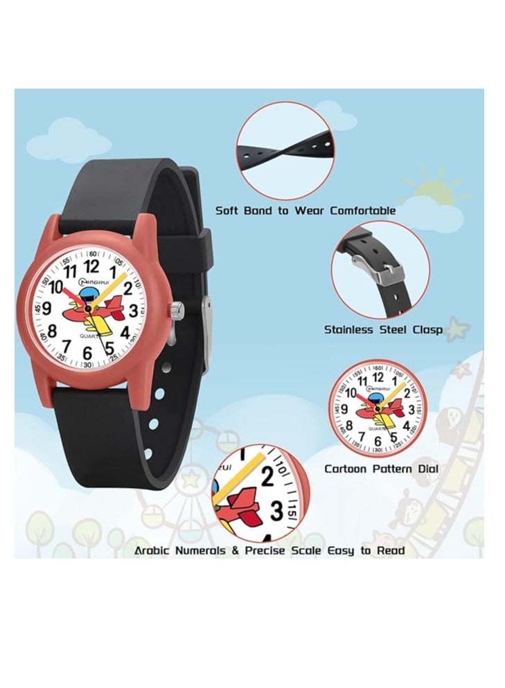 SYOSI Kids Analog Watch Boys Girls, Age 3-12 Kids Wrist Watch with Soft Strap 30M Waterproof Learning Time Easy to Read Watches, Learning Time and Easy to Read, Minimalist Color Matching Wrist Watch  - Image 5