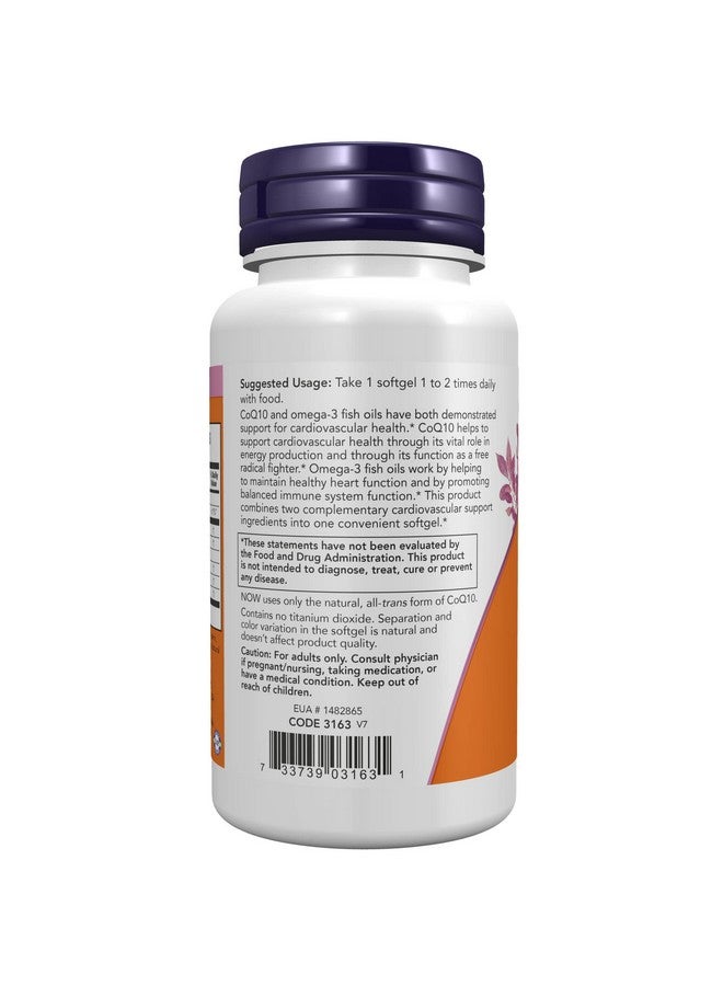 now Supplements Coq10 60 Mg With Omega 3 Fish Oil Cardiovascular Health* 60 Softgels - Image 4