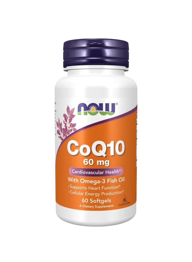 now Supplements Coq10 60 Mg With Omega 3 Fish Oil Cardiovascular Health* 60 Softgels - Image 2