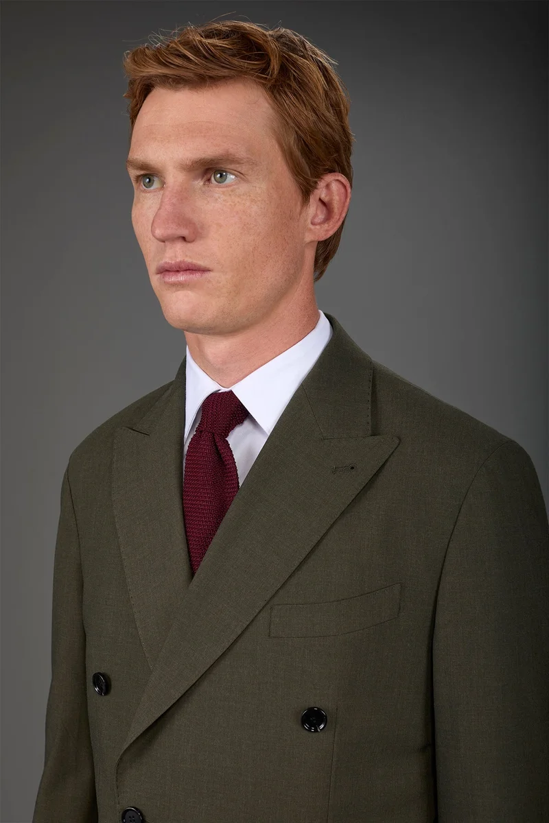 دوبل غانغر Men's single-colour woven tie - Bordeaux