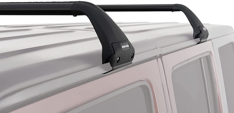 RhinoRack Roof Rack Compatible with Jeep Wrangler Unlimited JK JL JT Gladiator 4 Door Hard Top Gutter Mount Powder Coated Aluminum Vortex Bars High Strength Glass Filled Nylon Legs Black SG59
