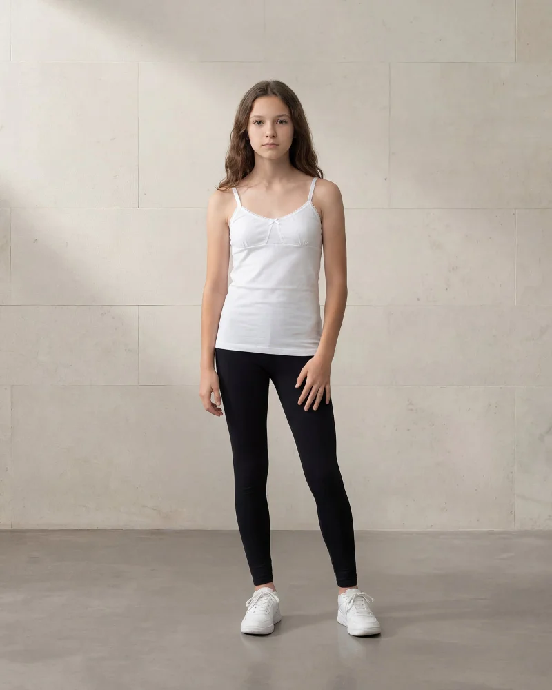 ردتاغ Senior Girls White Strappy Vest