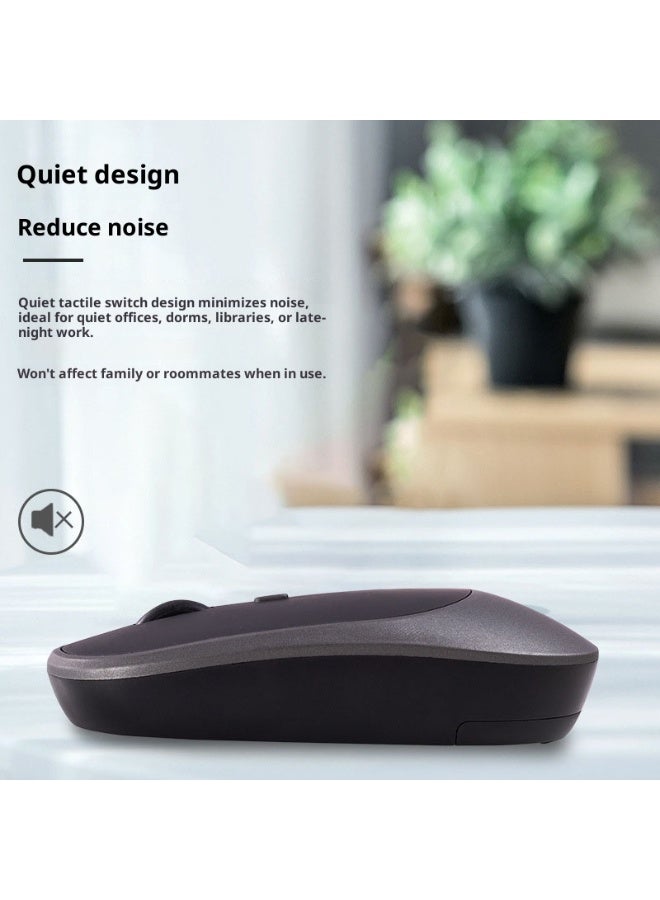 T I G O Wireless Mouse Rechargeable, Dual Mode 2.4G + Bluetooth 5.2, Silent Click Ergonomic Mouse with Type-C Charging, 1600 DPI USB Optical Mouse for Laptop, Desktop, Tablet, MacBook, PC Black - Image 3