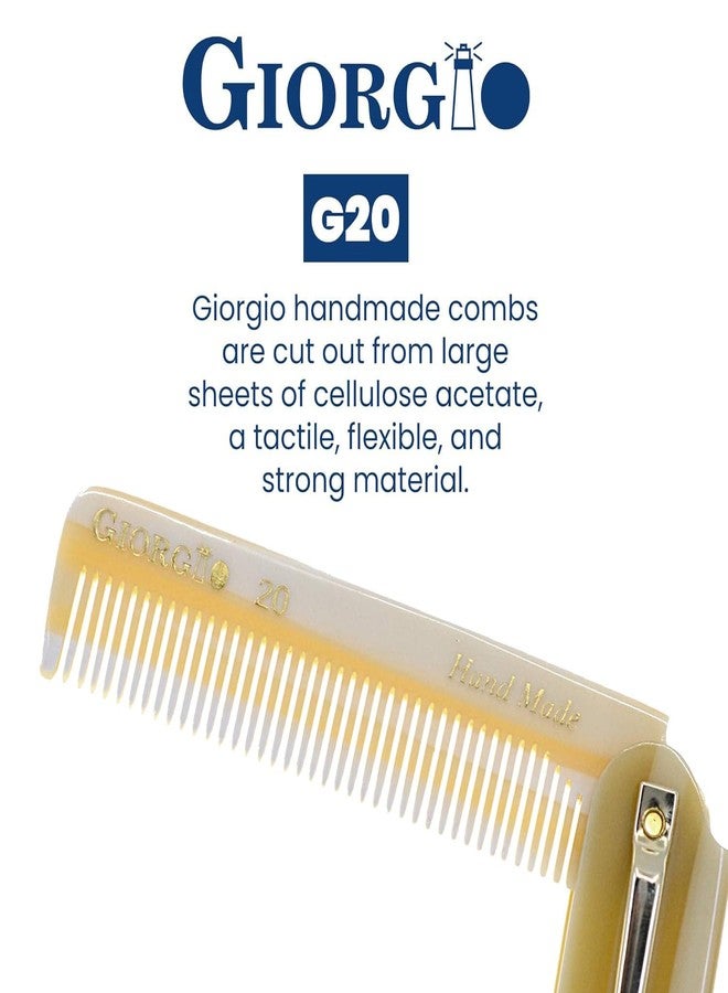Giorgio G20 Folding Fine Tooth Mustache and Beard Comb 6.5 Inches - Sawcut and Hand Polished Ivory Styling and Travel Comb for Everyday Hair Care (Ivory) - Image 5