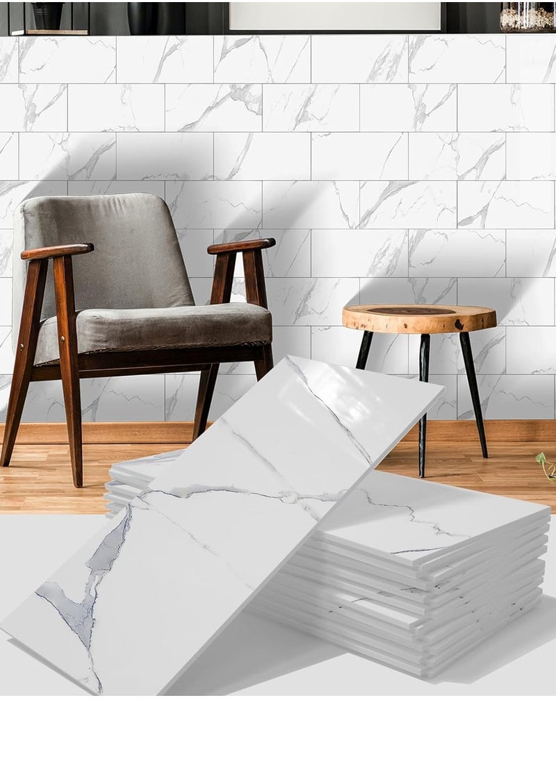 CityRiya-Long - 32Pcs Backsplash Tiles 20.32 * 10.16cm 3D Wall Panels Wall Sticker Self-Adhesive Brick Wallpaper Peel and Stick Tile for Kitchen Bathroom Shower Wall Tile Stickers Wall Decor - Image 1