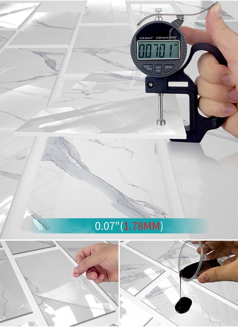 CityRiya-Long - 32Pcs Backsplash Tiles 20.32 * 10.16cm 3D Wall Panels Wall Sticker Self-Adhesive Brick Wallpaper Peel and Stick Tile for Kitchen Bathroom Shower Wall Tile Stickers Wall Decor - Image 1
