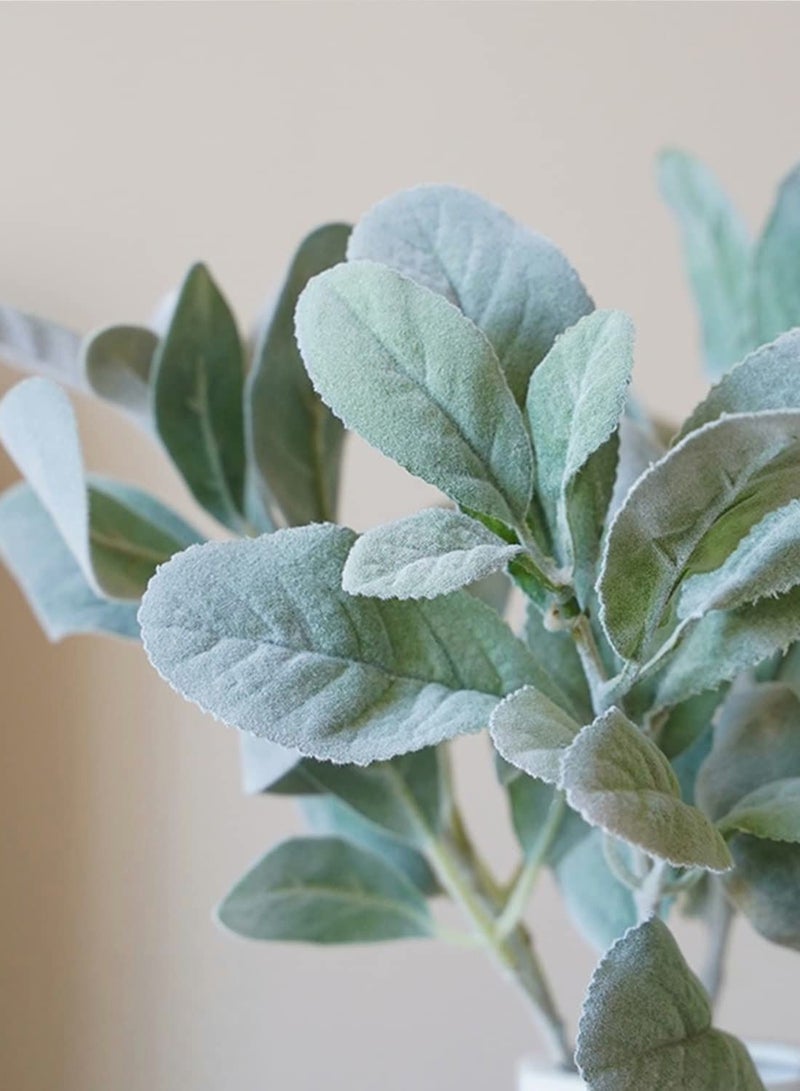 Excefore Real Touch Leaf Lambs Ear Stems, 5 Pcs Faux Greenery Stems, Lambs Ear Garland, Bulk Foliage Leaves Plant Spray for Home Wedding DIY Floral Arrangement Centerpiece Decoration - Image 3