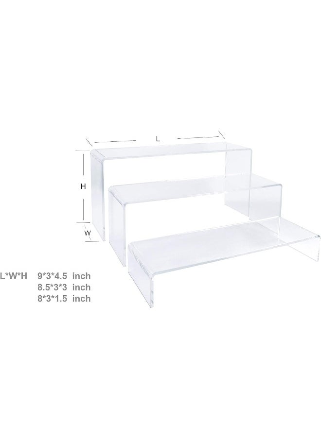 TPGP 2 Sets Clear Acrylic Display Risers-Cupcake Stand for Dessert Buffet Cake Table Decorations–Showcase Shelf for Figures, Jewelry Display Riser Stands Shelves Fixtures Case(Rectangle Shape)  - Image 2
