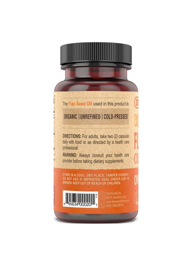 Deva Vegan Vitamins Flax Seed Oil 500 Mg Caps, 90 Ct - Image 4
